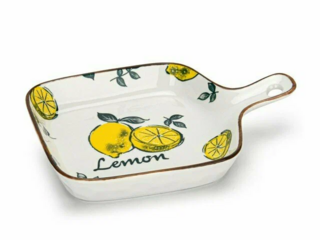 6040 FISSMAN Форма для сервировки с ручкой LIMONCELLO 21,5х15,5х4,3см (фарфор)