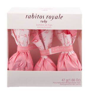 Инжир с трюфельным кремом на основе белого шоколада с ликером Кава в рубиновом шоколаде №3 (Rabitos royale ruby 47 g)