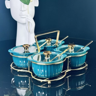 Набор из 4 баночек для специй, Lenardi, 150 мл, в подарочной упаковке, фарфор, арт.106-320