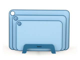 8055 FISSMAN Набор из 3 разделочных досок 41х28см,36х24см,31х20см цвет синий (пластик+ТПР)