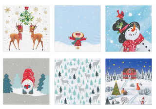 Салфетки бумажные Love2art ассорти "Любимая зима", 33 x 33 см, 6 шт.