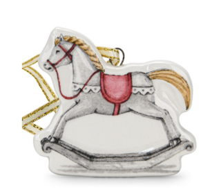 0396 FISSMAN Новогодняя елочная игрушка Лошадка 5,4х5см (доломит)