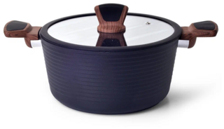 4304 FISSMAN Кастрюля DIAMOND 24x12см / 4,5л со стеклянной крышкой (алюминий)