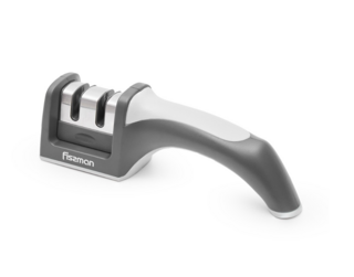 12960 FISSMAN Точило для ножей 19x5x6см двухшаговой заточки, цвет СЕРЫЙ