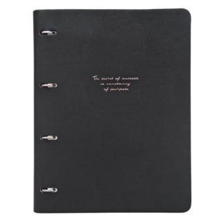 Тетрадь со сменным блоком А4, 120л, Infolio Study, Quote, иск.кож, черный, N3823