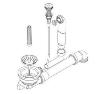 Отводная арматура с клапаном-автоматом для Quadro 50/60 (хром,пластик)