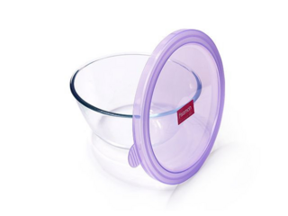 6521 FISSMAN Миска с пластиковой крышкой 21x10см / 2,1л (стекло)