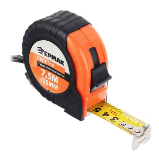 Рулетка ЕРМАК с обрезиненным корпусом, 7,5м х 25мм