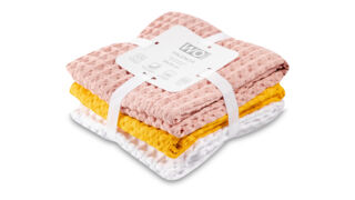 Набор полотенец кухонных WO HOME VALENCIA 50х70 см, 3 шт, хлопок, белый, желтый, розовый, п/к