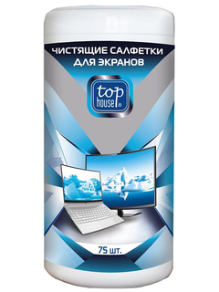 Чистящие салфетки для экранов TOP HOUSE, 75 шт.