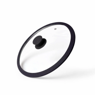 9918 FISSMAN Крышка ARCADES 24см с силиконовым ободком, цвет ЧЕРНЫЙ (стекло)