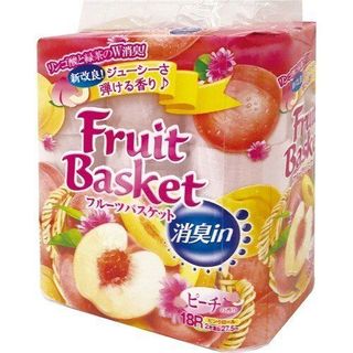 Бумага туалетная Marutomi Fruit Basket Персик 2-х слойная, 27,5м х 0,114м, 18 рулонов в упаковке