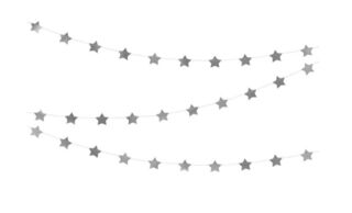 Гирлянда бумажная Party Deco "Серебряные звезды"