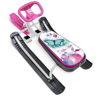 Снегокат "Ника-кросс" бабочки (белый каркас) СНК/Б2