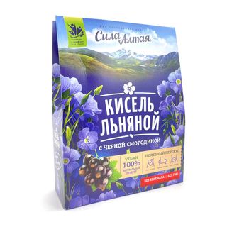 Кисель Сила Алтая льняной с чёрной смородиной, 150г