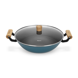 4011 FISSMAN Вок SEAGREEN 32x9,2см / 5л. со стеклянной крышкой (эмалированный чугун)