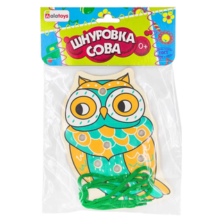 Шнуровка Сова, развивающая игрушка для детей, арт. ШН53