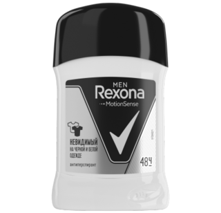 Антиперспирант мужской Rexona део-стик невидимый на черном и белом