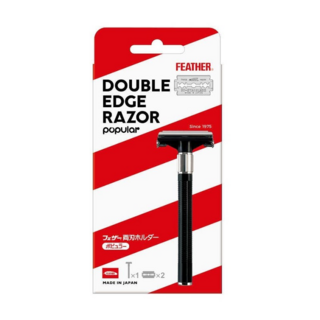 808215 "Feather" "Hi-Stainless" "Popular" Мужской бритвенный станок типа ретро с двухстор. лезвием, 1/60