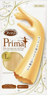 722372 "ST" "Family" "Prima" Перчатки из винила для бытовых и хозяйственных нужд удлиненные (с антибактериальным эффектом, средней толщины), L (золотистое шампанское) 1/60