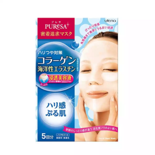 296527 "UTENA" "Puresa" Подтягивающая маска с коллагеном и морским эластином, 5шт.х15 мл., 1/36