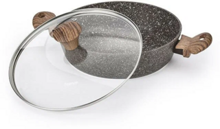 4336 FISSMAN Сотейник MAGIC BROWN 26x6,5см / 2,85л со стеклянной крышкой (алюминий)