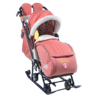 Санки Ника Детям 7-7 джинсовый стиль красный 1/1 НД7-7