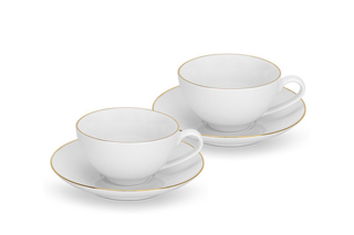 3666 FISSMAN Набор из 2 чашек FLOREE 220 мл с блюдцами (фарфор)