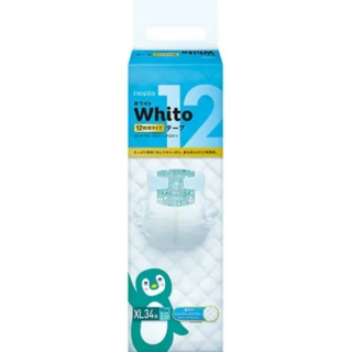 517155 "Whito" Детские подгузники (для девочек и мальчиков) 34 шт., 12-17 кг (XL) 12 часов 1/4