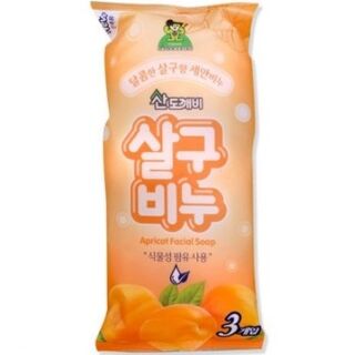 006501"Sandokkaebi" Косметическое туалетное мыло для лица на основе плодов масличной пальмы с ароматом абрикоса, 80 г х 3 шт. 1/30