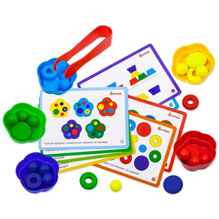 Сортер Стаканчики-2 с пинцетом, развивающая игрушка для детей, арт. СОР75