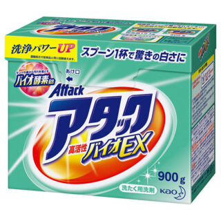 365545 КAO "Attack'' Концентрированный универсальный стиральный порошок с кондиционером и активным кислородным пятновыводителем 900 гр 1/8
