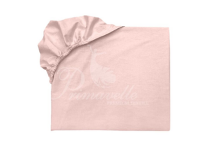 Простыня хлопковая розовая на резинке, размер 90х200