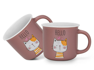 3717 FISSMAN Набор из 2-х кружек 380 мл HELLO (фарфор)