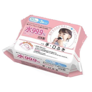 Детские влажные салфетки для лица и рук LEC, розовая пачка, 3х80 шт