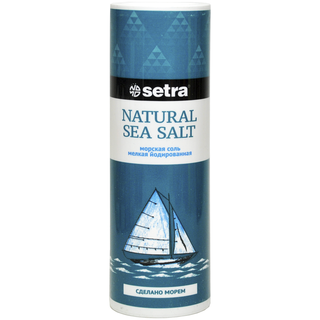Соль Setra морская мелкая йодированная, 250г
