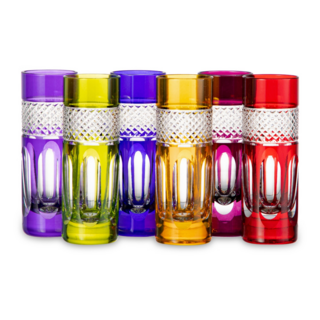 Набор стопок для водки Cristal de Paris Мирей 70 мл, 6 шт, 6 цветов