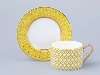 Чашка с блюдцем Императорский фарфоровый завод 250 мл форма Идиллия рисунок Примула 1