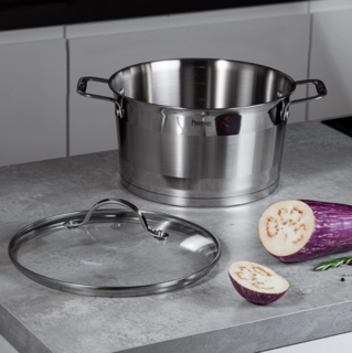 5496 FISSMAN Кастрюля TIERNO 24x13,5 см / 5,25л со стеклянной крышкой (нерж.сталь)