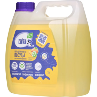 MEINE LIEBE Гель для мытья посуды "Манго и освежающий лайм" концентрат, 3 л канистра