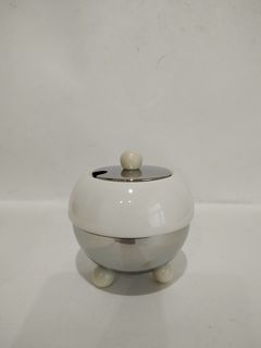 Сахарница TWG Design, белый фарфор с вставкой из нержавеющей стали