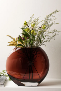 Ваза овальная Krosno Сфера 29 см, стекло, розовая