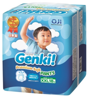 552132 "Nepia Genki!" Детские подгузники-трусики (для мальчиков и девочек) 18 шт., 13-25 кг (Размер XXL), 1/6