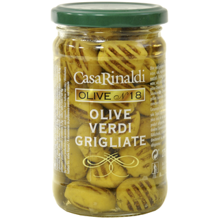 Оливки Casa Rinaldi зелёные без косточки, жареные на гриле, 275г