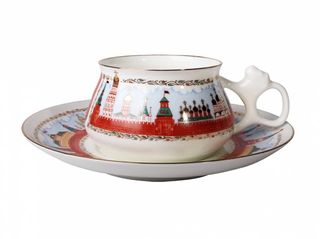 Кофейная пара Императорский фарфоровый завод, рисунок Московский Кремль
