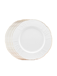 Набор из 6 тарелок Lenardi MARIA GOLD в подарочной упаковке, фарфор, 26,5 см, арт. 226-003