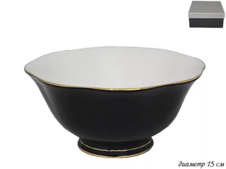 Салатник Lenardi 15см BLACK в подарочной упаковке. Фарфор, арт. 108-331