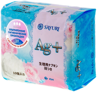 Гигиенические прокладки Sayuri Argentum+, нормал, 24 см, 10 шт