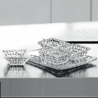 BOSSA NOVA - Набор 5 предметов квадратная тарелка + 4 квадратных салатника бессвинцовый хрусталь