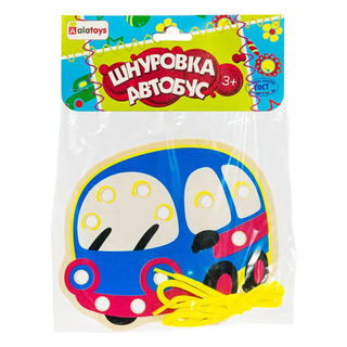 Шнуровка Автобус, развивающая игрушка для детей, арт. ШН14
